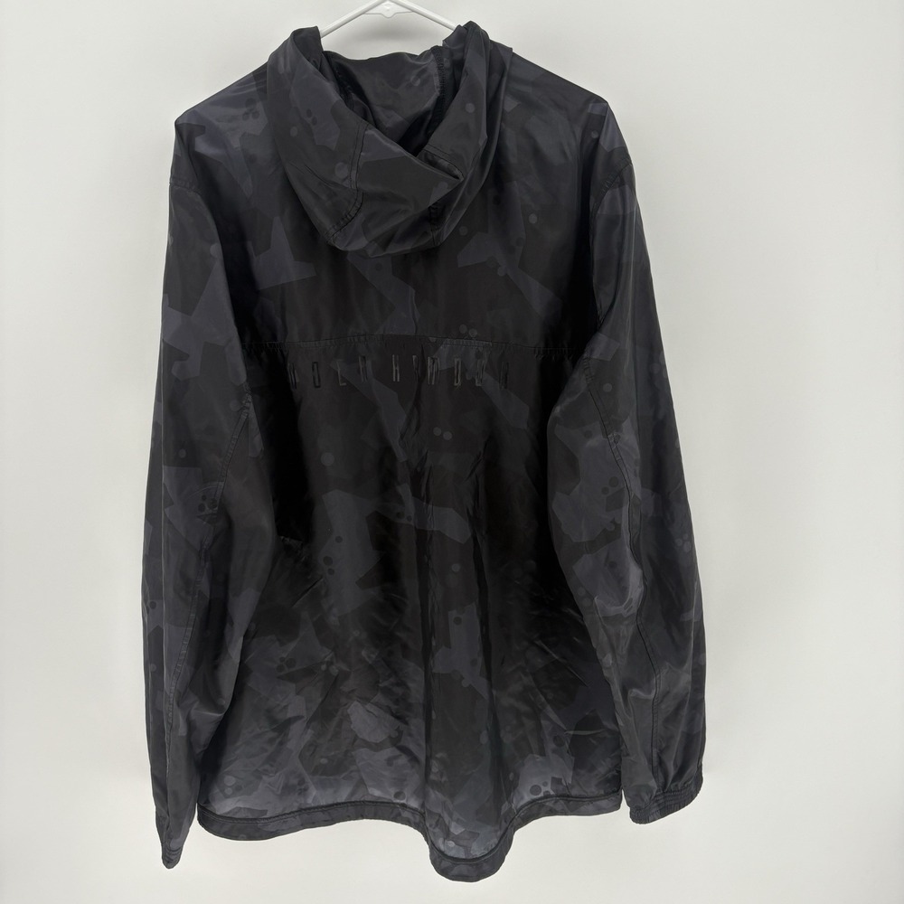 Under Armour Windbreaker Jacket Mens 2XL Vented Black Camo Hooded Full Zip Loose - Picture 8 of 10